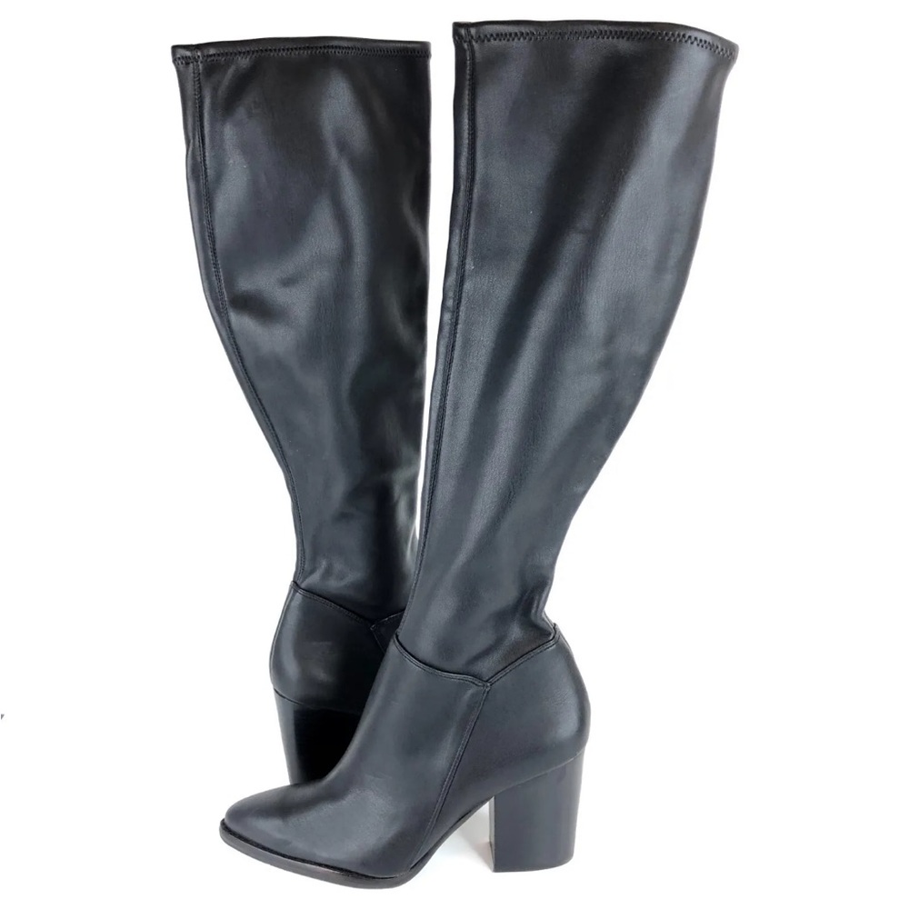 Marc Fisher Ltd ANATA Womens 8 Knee High Boots Black Faux Leather